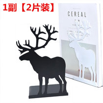 Korean stationery creative vintage elk reindeer shape metal iron book stand book stand book by bookshelf one price