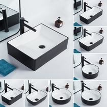  Simple table basin Square ceramic sink Art basin Basin washbasin Household balcony washboard washbasin