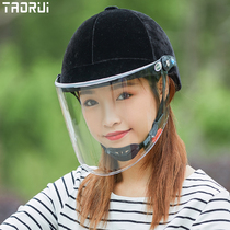 Toray electric car helmet female velvet summer safety sunscreen cap battery spring and autumn four seasons warm half helmet female