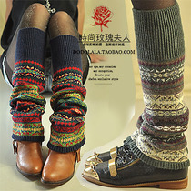 Korean thick wool sock sleeve over knee warm leg sleeve stocking autumn and winter wool knitted socks foot cover knee pads