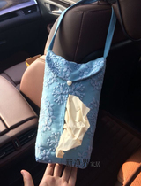 New net world handmade custom high-end eugen yarn lace blue white car buckle off bedroom paper towel bag
