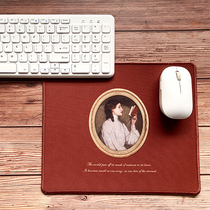 CCC original design art retro oil painting mouse pad red reading female thickened notebook slip pad