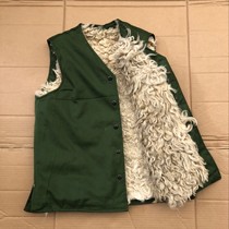 Old style 65 wool horse clip leather wool one small vest cold warm wool vest army green