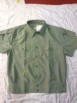 Green jacket shirt Old-fashioned jacket Short-sleeved shirt Old-fashioned short shirt