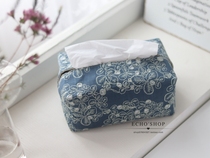 Clover embroidered cotton and linen fabric tissue cover pumping paper set Home room tissue box Roll paper paper pumping box