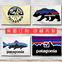 INS hanging cloth dormitory decoration personality bedroom background cloth PATAGONIA outdoor bear drawing custom