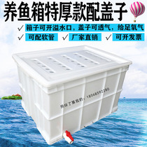 Extra large fish turtle box with lid drain valve open ventilation hole plastic box aquaculture turnover box with hose