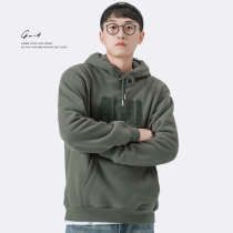 GWIT 420g heavy fine grain fleece winter New loose pullover hoodie Tide plus velvet thick hooded sweater men