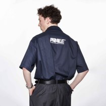 Prale®SS21 concept logo printing texture fabric Casual loose trendy men and women couple short-sleeved shirt