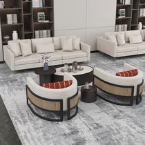 Sale Office Light Lavish Solid Wood Sofa Minimalist Reception Office Talks Sofa Composition Hotel Living-room Casual Sofa Customised