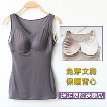 Xiangyue Mingmei autumn and winter fever fiber warm vest with chest cushion chest large size body shaping body bottoming underwear 69809