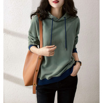 2021 autumn new sweater womens temperament color color cotton terry material long sleeve loose casual versatile top women