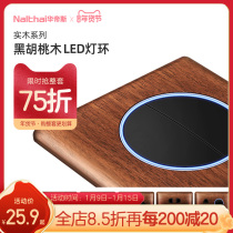 Vantis solid wood switch socket retro 86 American new Chinese walnut wood grain home stay switch panel household