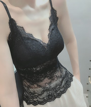 Thin shoulder strap beautiful back v-neck underwear sexy gathering chest no steel ring bottoming camisole thin