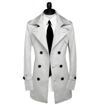 2021 spring new windbreaker men Korean version trend handsome coat English style long fashion slim men Business