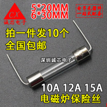 Induction cooker glass bao xian guan si 5 * 20MM 10A 15A 12A 12 5A 250V 6*30 with pin