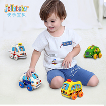 jollybaby children puzzle toy car boy back force inertia dolly 1-2-3 year old baby cop car fire truck