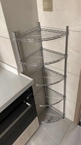Kitchen shelf Corner rack Tripod Stainless steel storage rack Fan-shaped shelf Pot rack Washbasin rack Multi-layer
