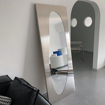 Nordic stainless steel floor mirror square simple photo beauty three-dimensional photo props Net Red photo mirror