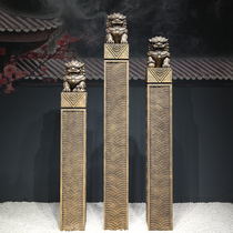 Chinese imitation stone carved lion bolted horse pillar villa Minjuku entrance patio garden Courtyard Garden for the Kirin Decoration Pendulum