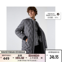 Aya SELECTED Slade NEW mens gray duck down medium LONG down jacket S) 419312516