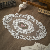 ins wind fasciate lace embroidered meal cushion table buo-style embroidered cup cushion swing pat prop retro decoration leaning against a pillow towel