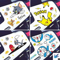 Cat and mouse car stickers car electric motorcycle helmet stickers battery car stickers cartoon cute scratch cover stickers