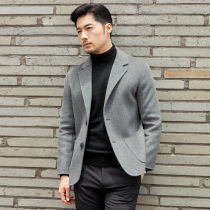 Autumn and winter 100% wool double-sided woolen coat mens woolen jacket short woolen cloth suit collar cashmere coat men