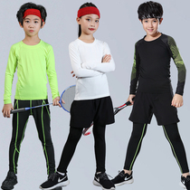 Childrens badminton suit set male and female children Primary School students long sleeve training suit quick-dry pants table tennis tennis sportswear