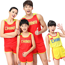 Childrens track and field training uniform mens and womens national team primary and secondary school students running marathon sprint sports suit