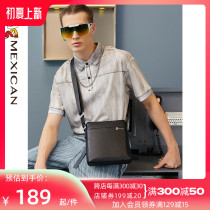 Rice straw man genuine leather male bag small backpack mens bag for leisure business single shoulder hanging bag Ox Leather Skew Satchel Briefcase
