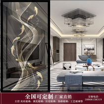 Customized light luxury modern abstract Nordic style porch partition clip silk tempered art glass factory direct sales