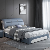 Leather bed 1 2 meters modern simple children 1 35 small apartment economy bedroom single bed 1 5 soft bag storage bed