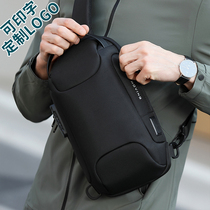 Mens breasts custom LOGO set for large capacity casual waterproof personal order printed word single shoulder new slanted satchel