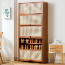 Imitation rattan woven shoe cabinet simple shoe rack at home door economical indoor good-looking storage multi-layer dustproof dormitory
