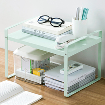 Retractable Easy Bookshelf Office Desktop Desk Containing Shelf Table Multilayer Desk Finishing Small Shelf