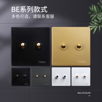 Switch socket black brass dial bar imitation ancient II open single control Double control Two open personality 86 Double United hotel Hanton