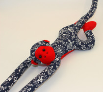 Fabric monkey doll handmade folk doll cloth cute hanging neck long arm monkey folk