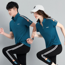 361 lovers summer clothes 2021 Jordano summer short-sleeved sports suit men and women running nine-point pants sportswear