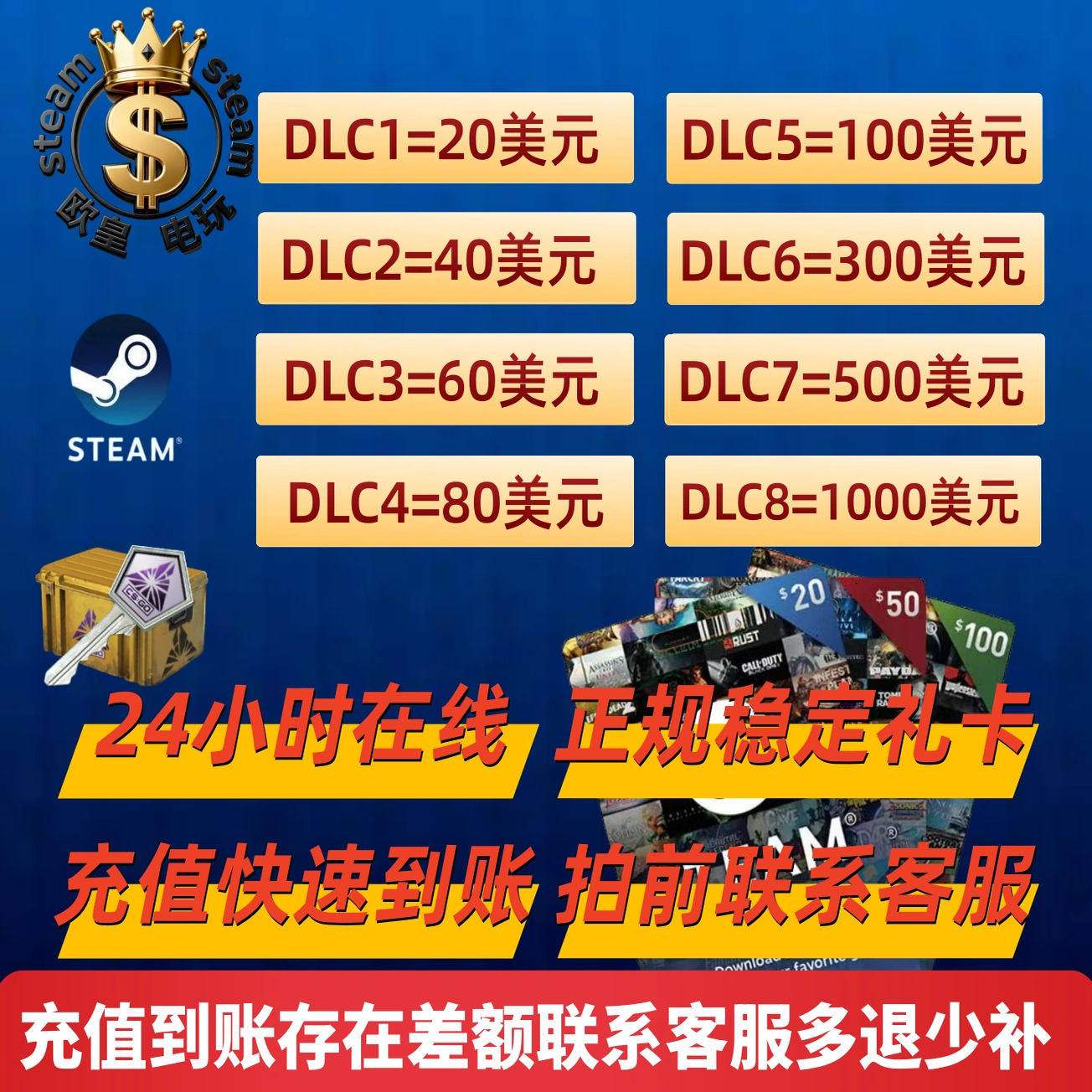 💥超快充Steam20美金起充值卡兑换码，一键解决美区游戏充值难题！💸-旅行团-淘宝好物网