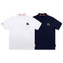 MMLABCREW KOHIBEAR embroidery logo summer mens and womens casual cotton white navy blue short-sleeved POLO shirt