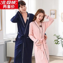 Lovers Sleeping Robes Spring Autumn Pure Cotton Long Style Hotel Bathrobe Women Men Long Sleeves A Couple Sleepwear Sexy Autumn Clothing