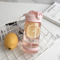 Sports fitness portable kettle plastic water cup pregnant women straw cup Korean student female fall prevention simple casual cup