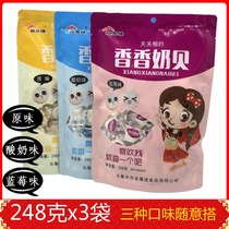 Xinjiang Shengyuan Xiangxiang milk shellfish 248g bag Xinjiang specialty meet every day three flavors of dry milk slices cheese slices