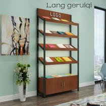 Reading room display rack Magazine rack Wooden periodical rack Newspaper file cabinet Display cabinet Floor-to-ceiling bookcase Party building bookshelf