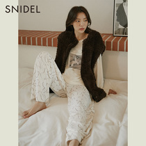 SNIDEL HOME2021 AUTUMN WINTER NEW SOFT LAMB DOWN STAND COLLAR SLEEVELESS KNIT CARDIGAN SHNT215039