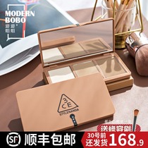 3CE three-color repair plate high-gloss shadow nose shadow silhouette natural brightening matte stereo makeup lasting multi-purpose