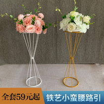 New wedding fog road diversion simulation Floral Wedding Mall hotel decoration table iron small waist flower device