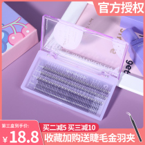 Japanese plain false eyelashes single cluster female natural fairy hair self-adhesive grafting simulation single super soft a paste