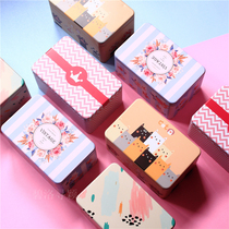 Covered rectangular desktop storage box finishing stationery accessories gift box storage iron box medium